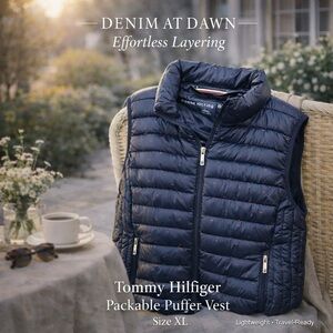 ✨ Tommy Hilfiger Packable Puffer Vest – XL ✨
